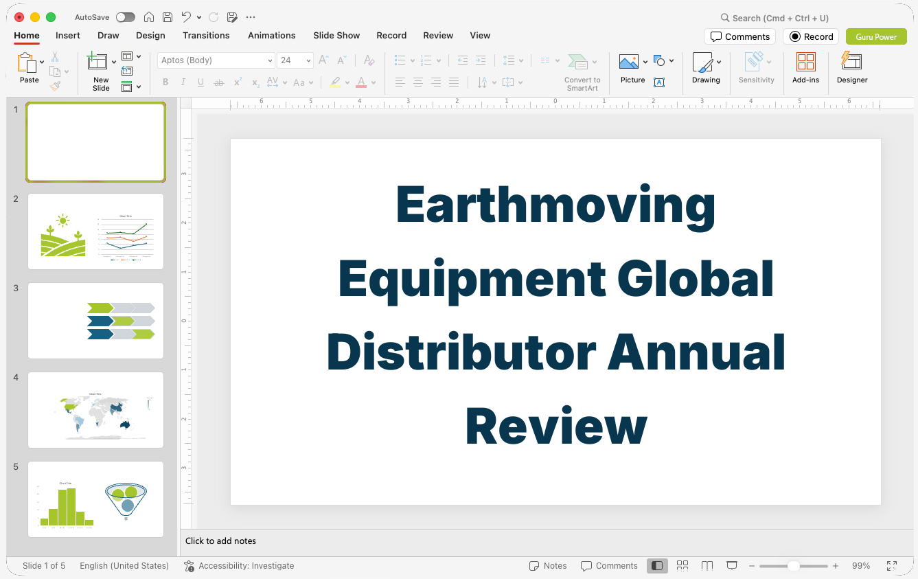 Earthmoving Equipment Global Distributor Annual Review Presentation