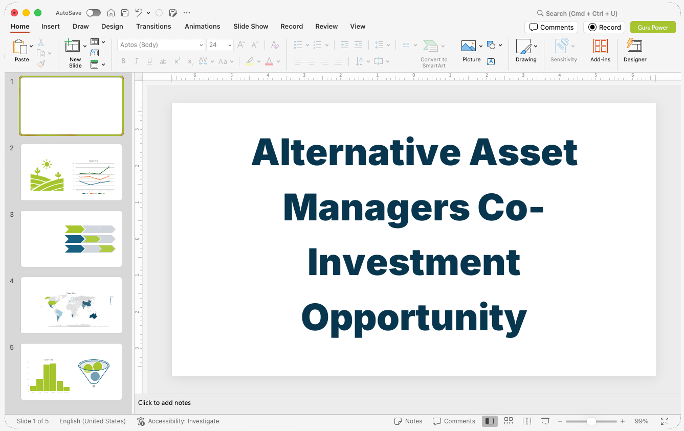 Alternative Asset Managers Co-Investment Opportunity Pitch-Deck