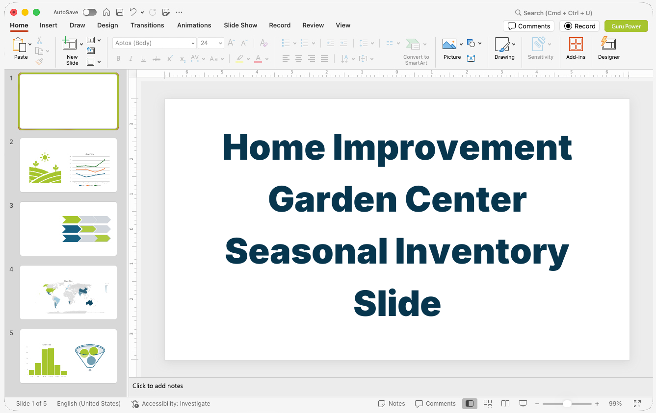Home Improvement Garden Center Seasonal Inventory Slide-Deck
