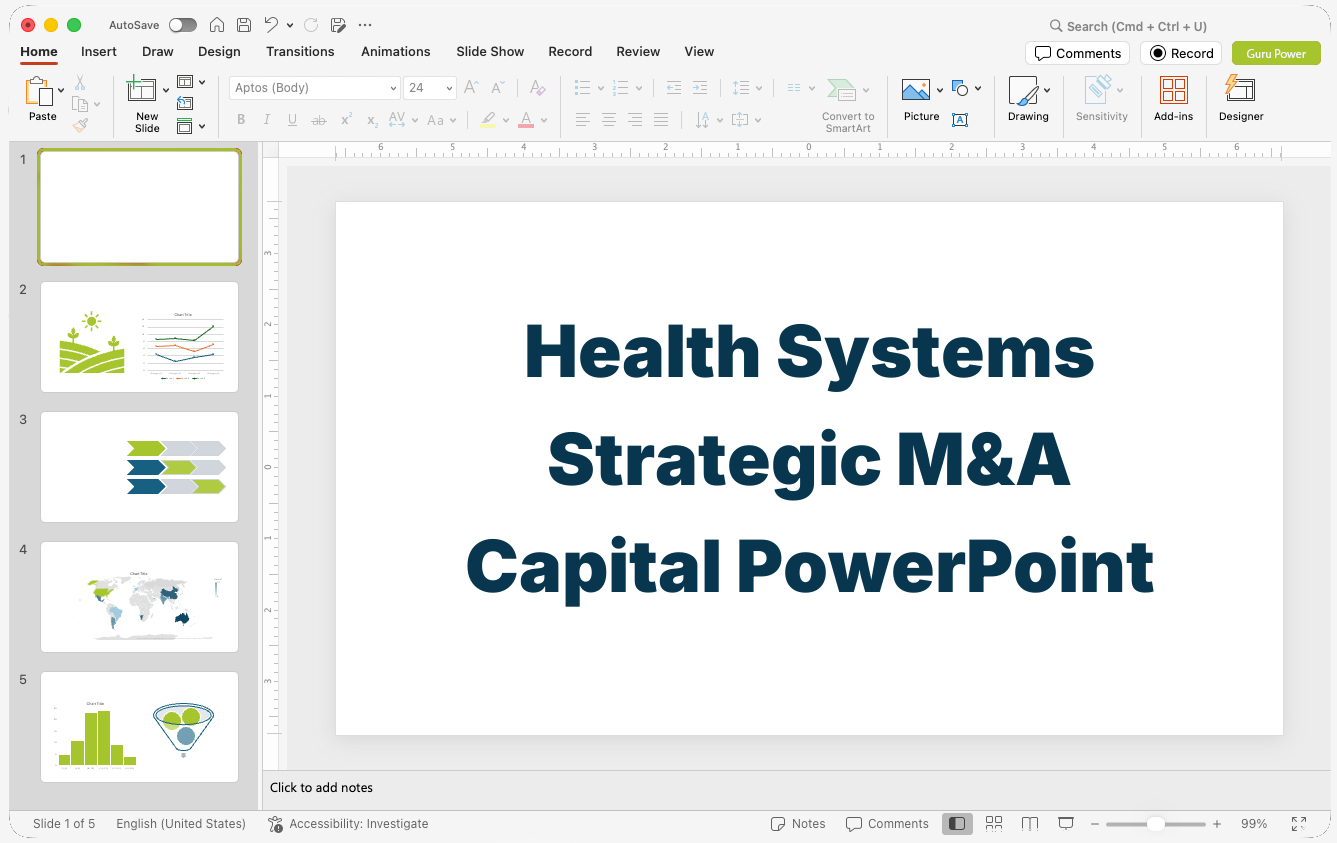 Health Systems Strategic M&A Capital PowerPoint Deck