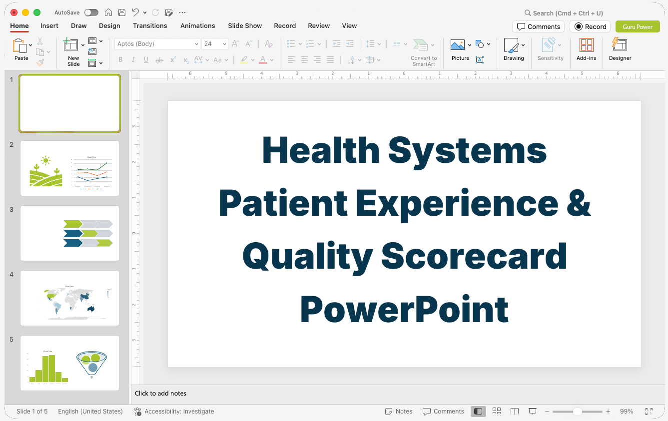 Health Systems Patient Experience & Quality Scorecard PowerPoint