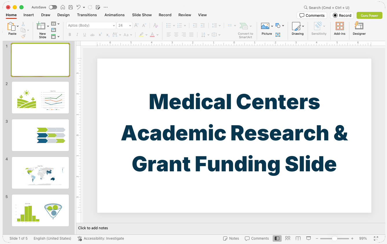Medical Centers Academic Research & Grant Funding Slide-Deck
