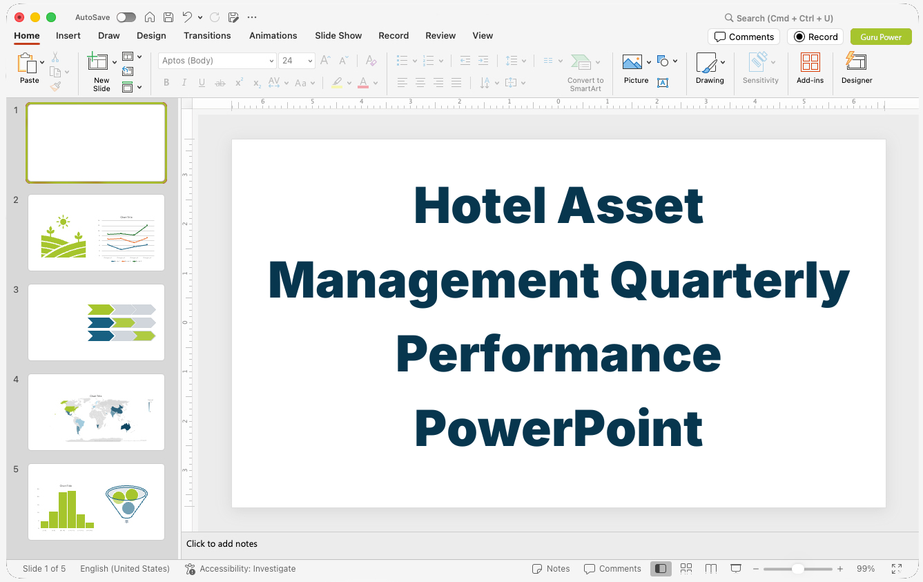 Hotel Asset Management Quarterly Performance PowerPoint