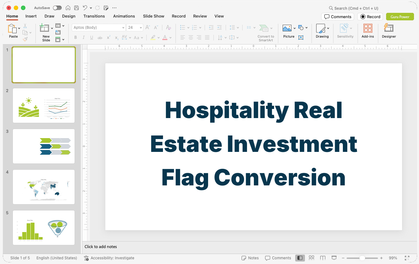 Hospitality Real Estate Investment Flag Conversion Presentation