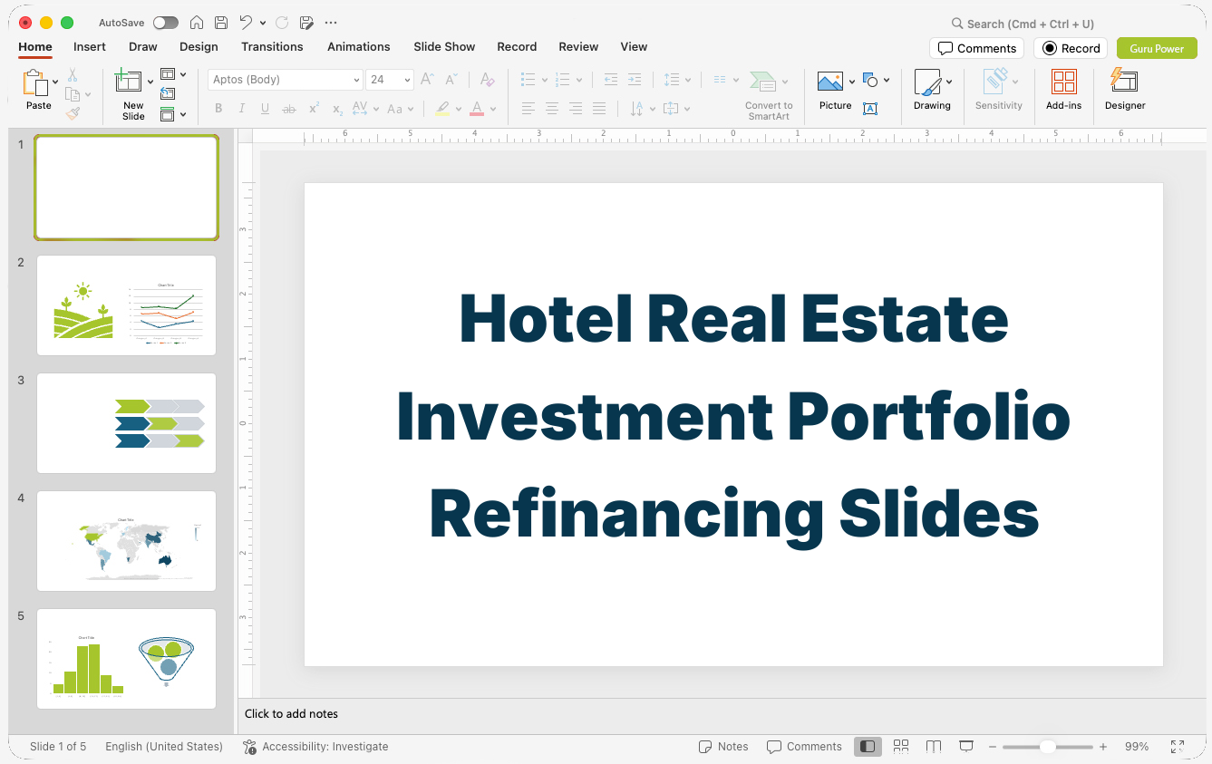 Hotel Real Estate Investment Portfolio Refinancing Slides