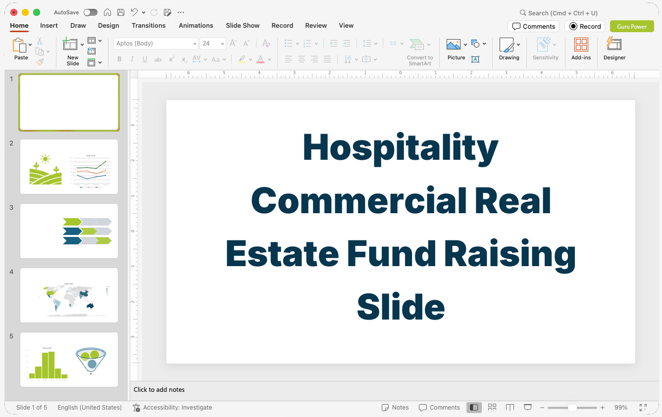 Hospitality Commercial Real Estate Fund Raising Slide-Deck