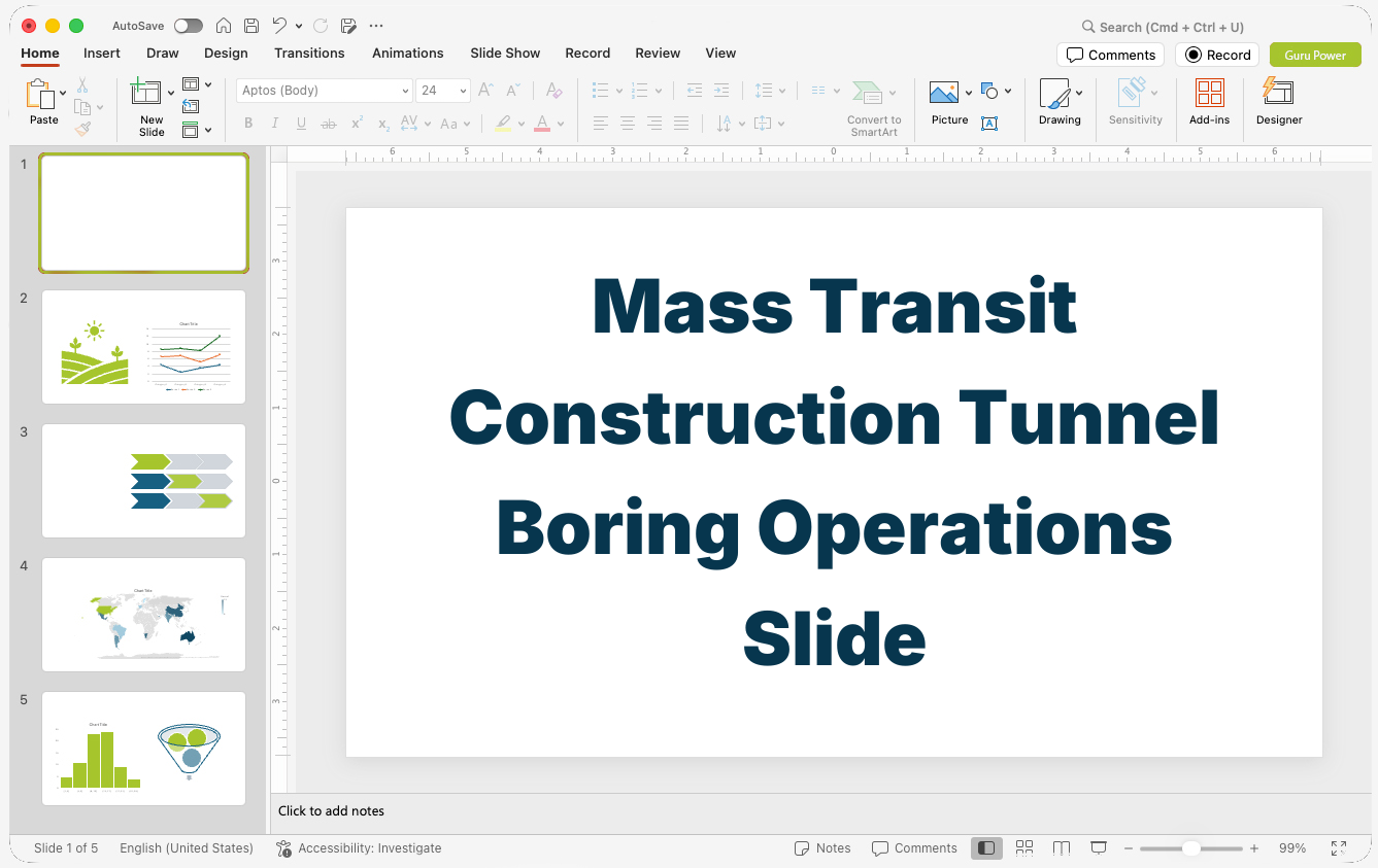 Mass Transit Construction Tunnel Boring Operations Slide-Deck