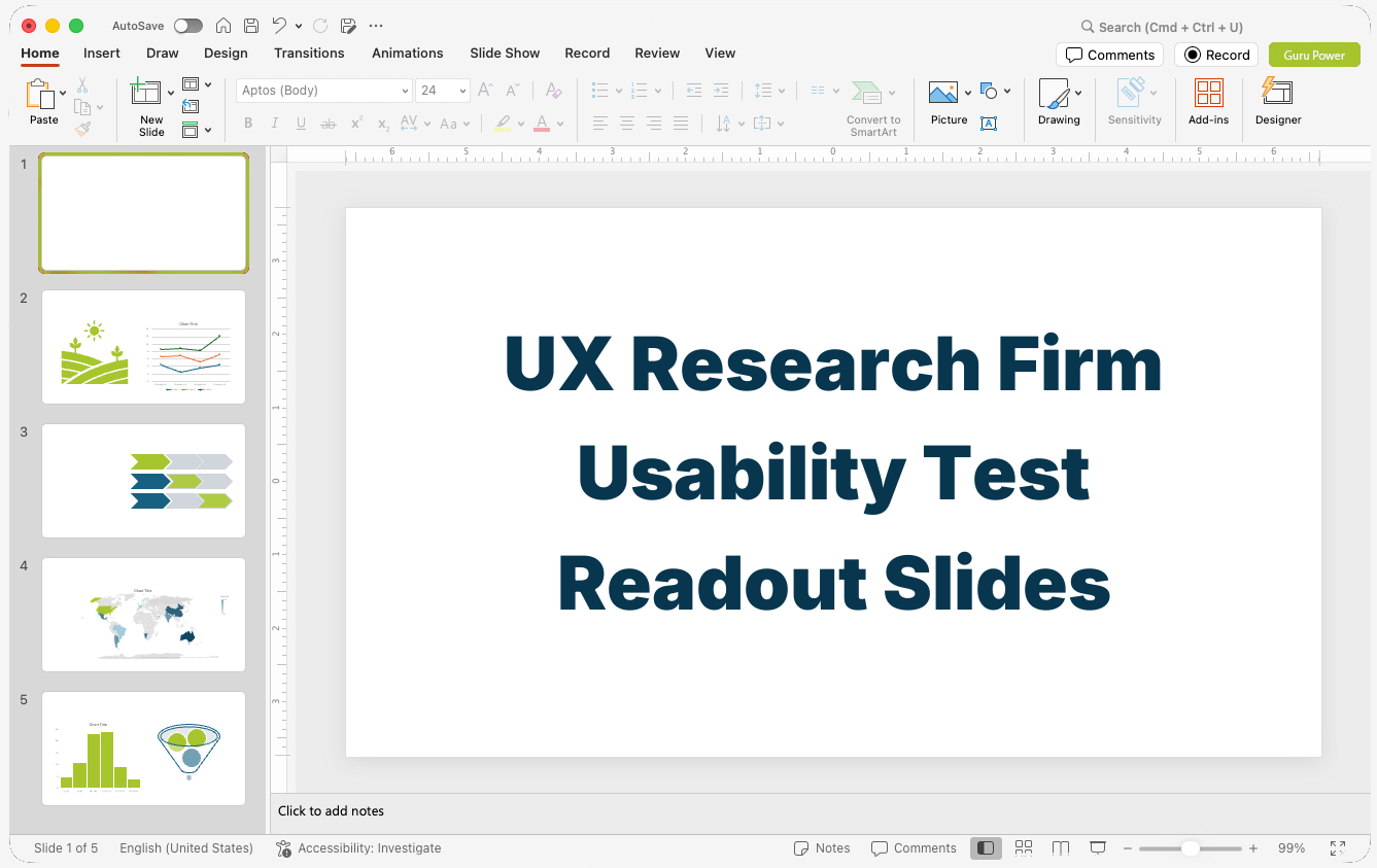 UX Research Firm Usability Test Readout Slides