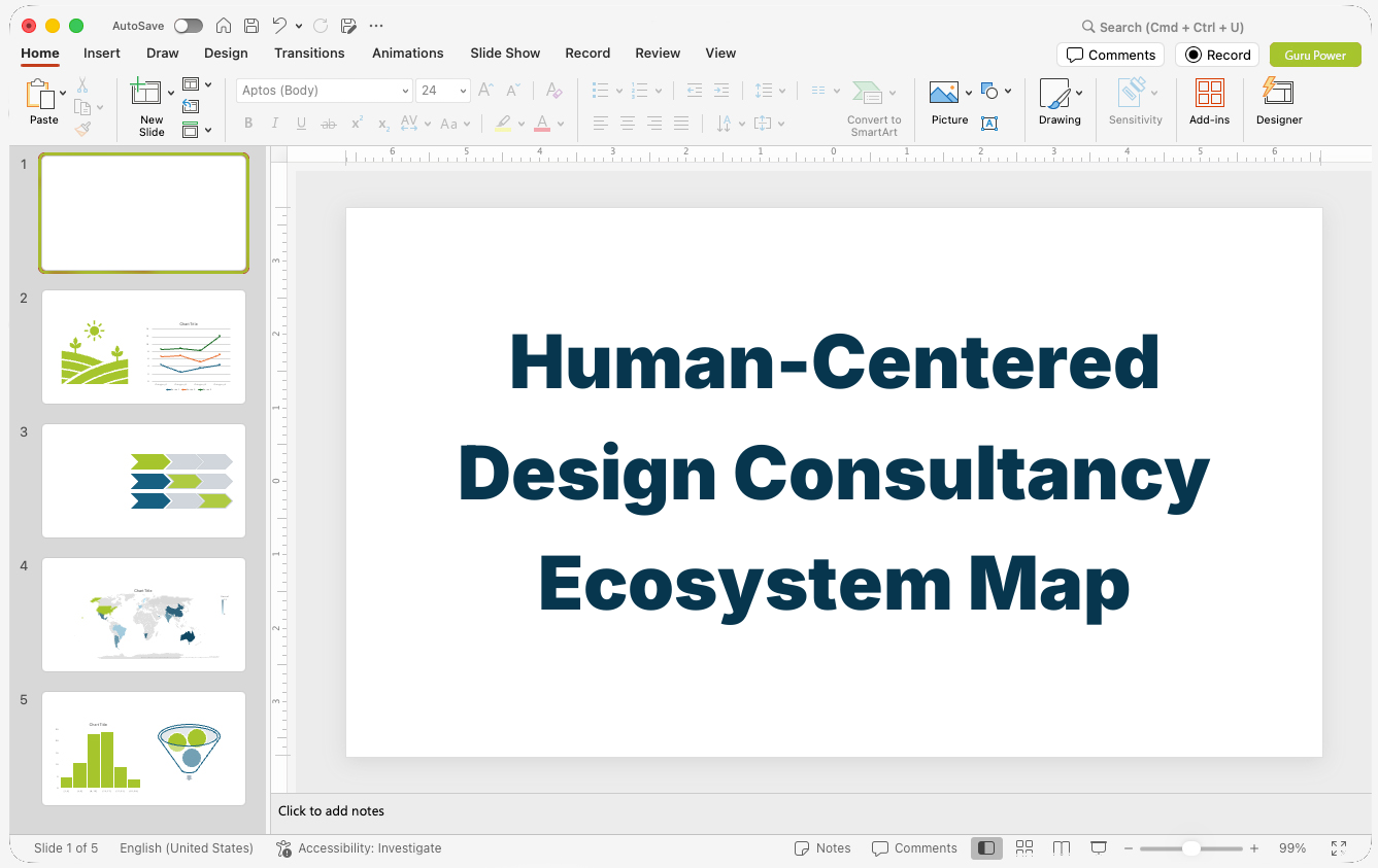 Human-Centered Design Consultancy Ecosystem Map Presentation