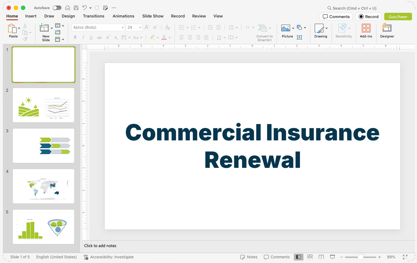 Commercial Insurance Renewal Pitch-Deck