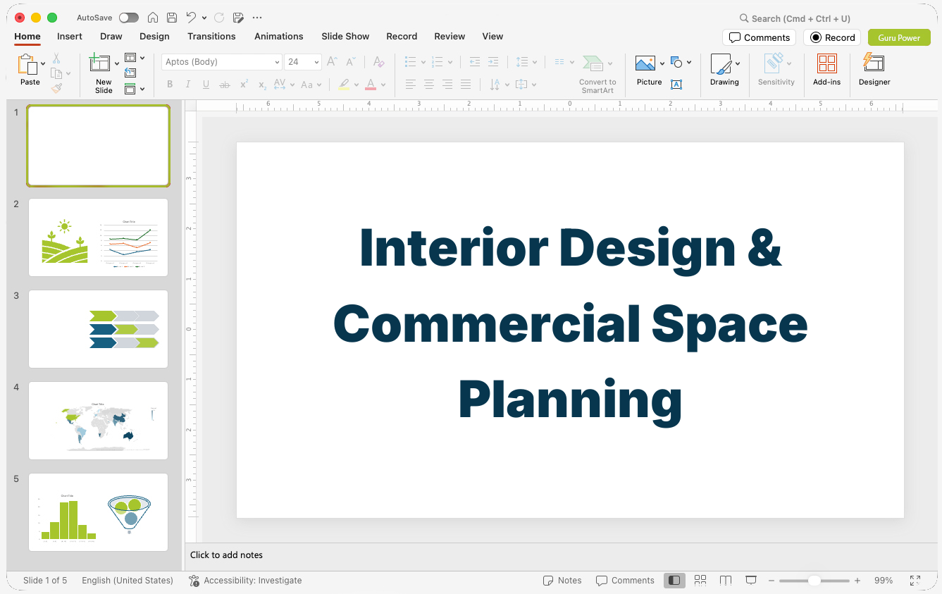Interior Design & Commercial Space Planning Pitch Deck