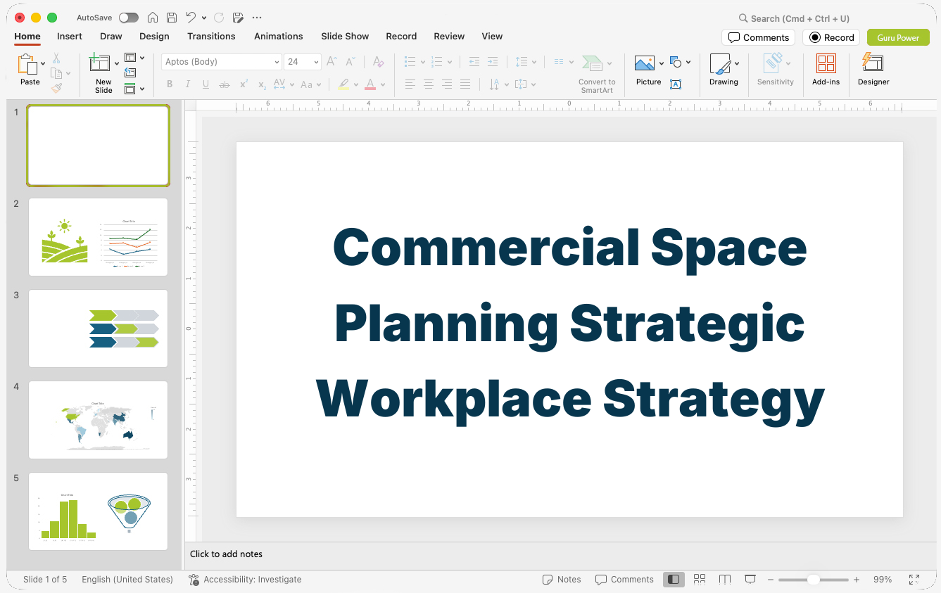 Commercial Space Planning Strategic Workplace Strategy Presentation