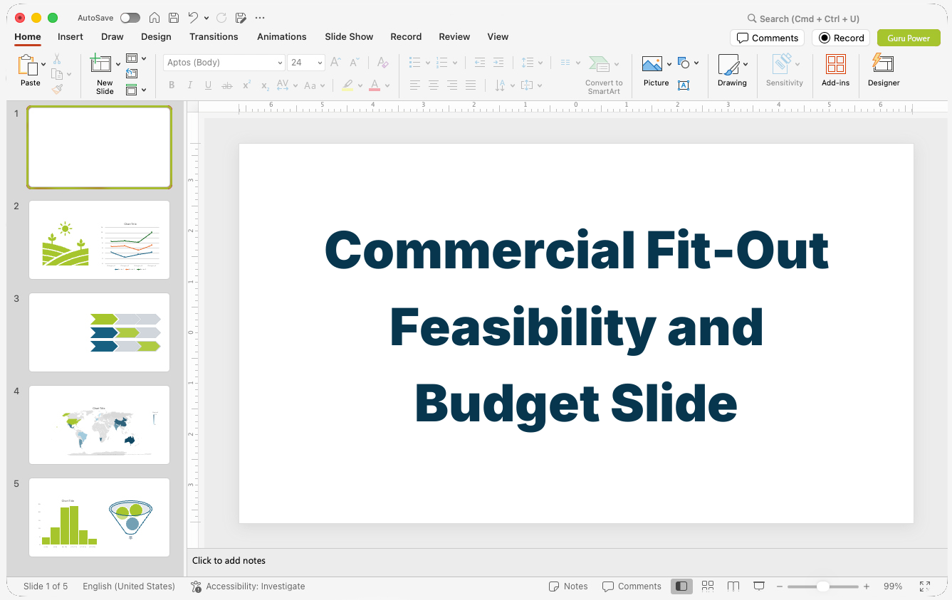 Commercial Fit-Out Feasibility and Budget Slide-Deck
