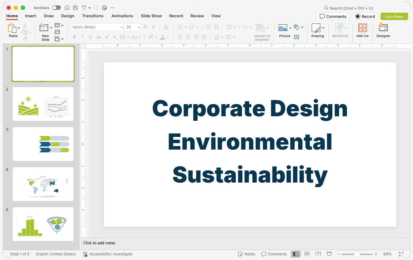 Corporate Design Environmental Sustainability Deck