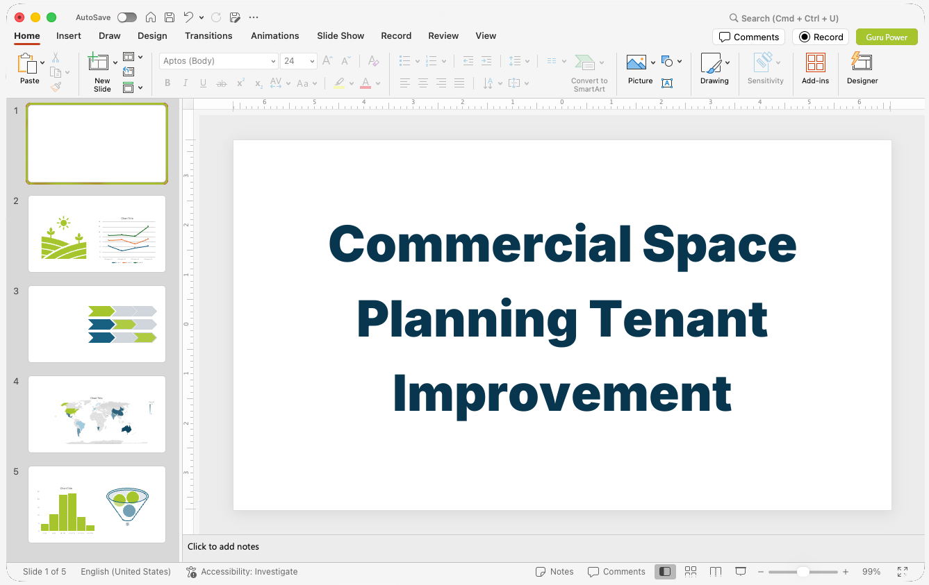 Commercial Space Planning Tenant Improvement Pitch-Deck