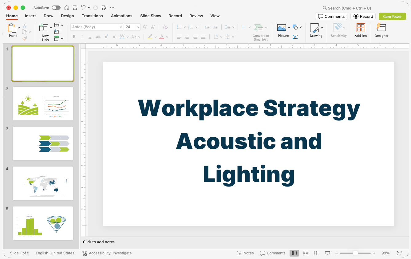 Workplace Strategy Acoustic and Lighting Presentation