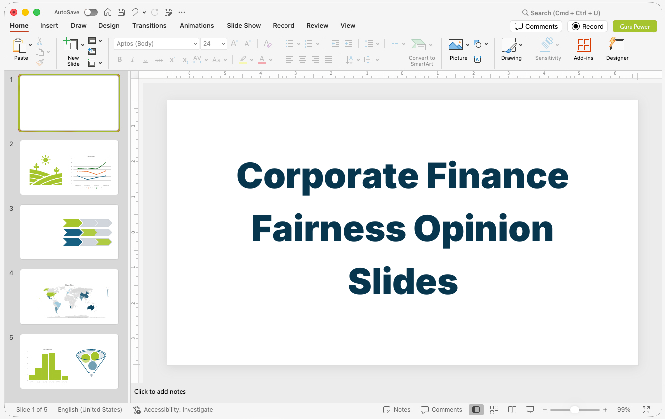 Corporate Finance Fairness Opinion Slides