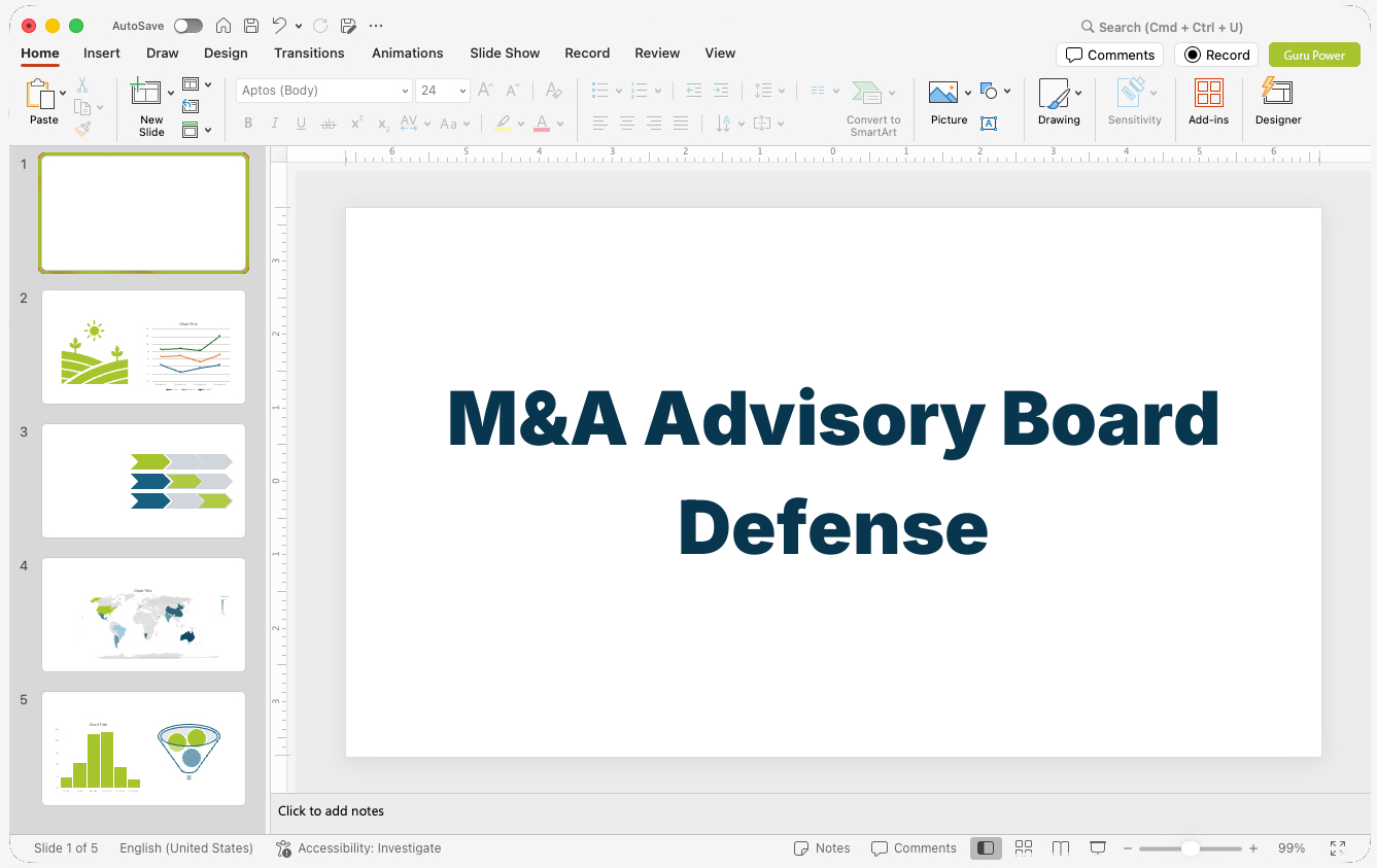 M&A Advisory Board Defense Presentation