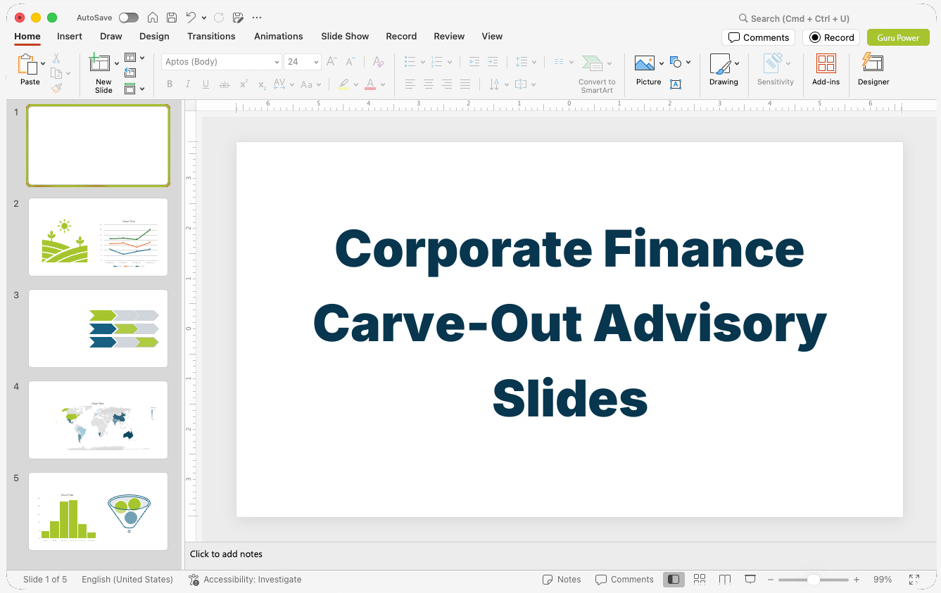 Corporate Finance Carve-Out Advisory Slides