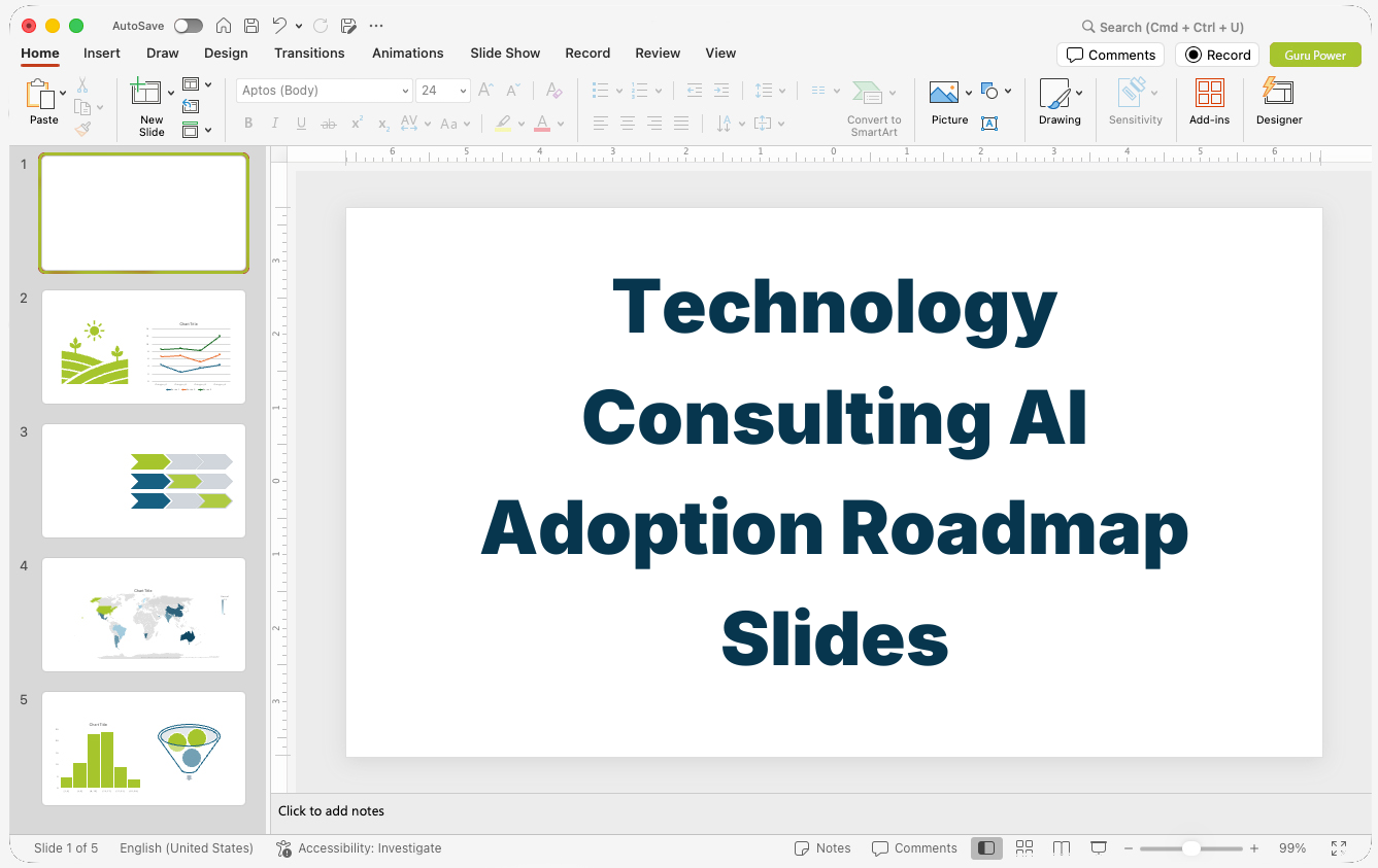 Technology Consulting AI Adoption Roadmap Slides