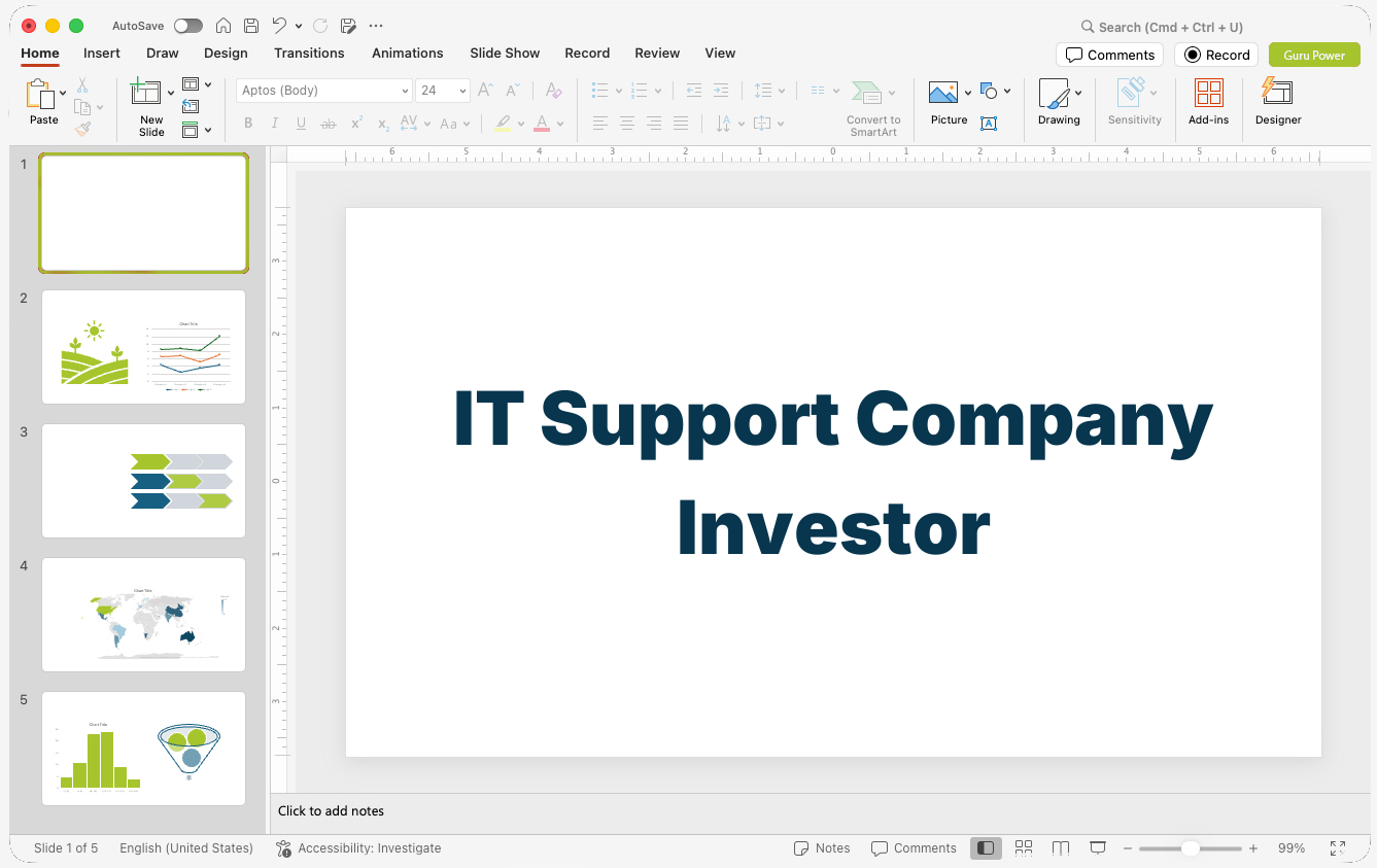 IT Support Company Investor Pitch Presentation