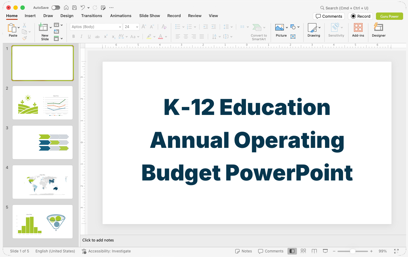 K-12 Education Annual Operating Budget PowerPoint