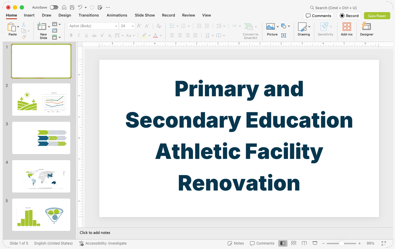 Primary and Secondary Education Athletic Facility Renovation Presentation