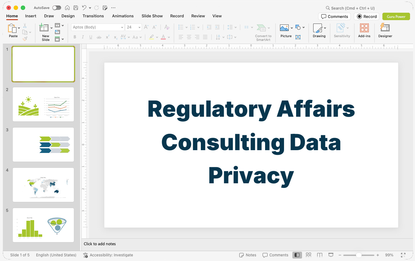 Regulatory Affairs Consulting Data Privacy Deck