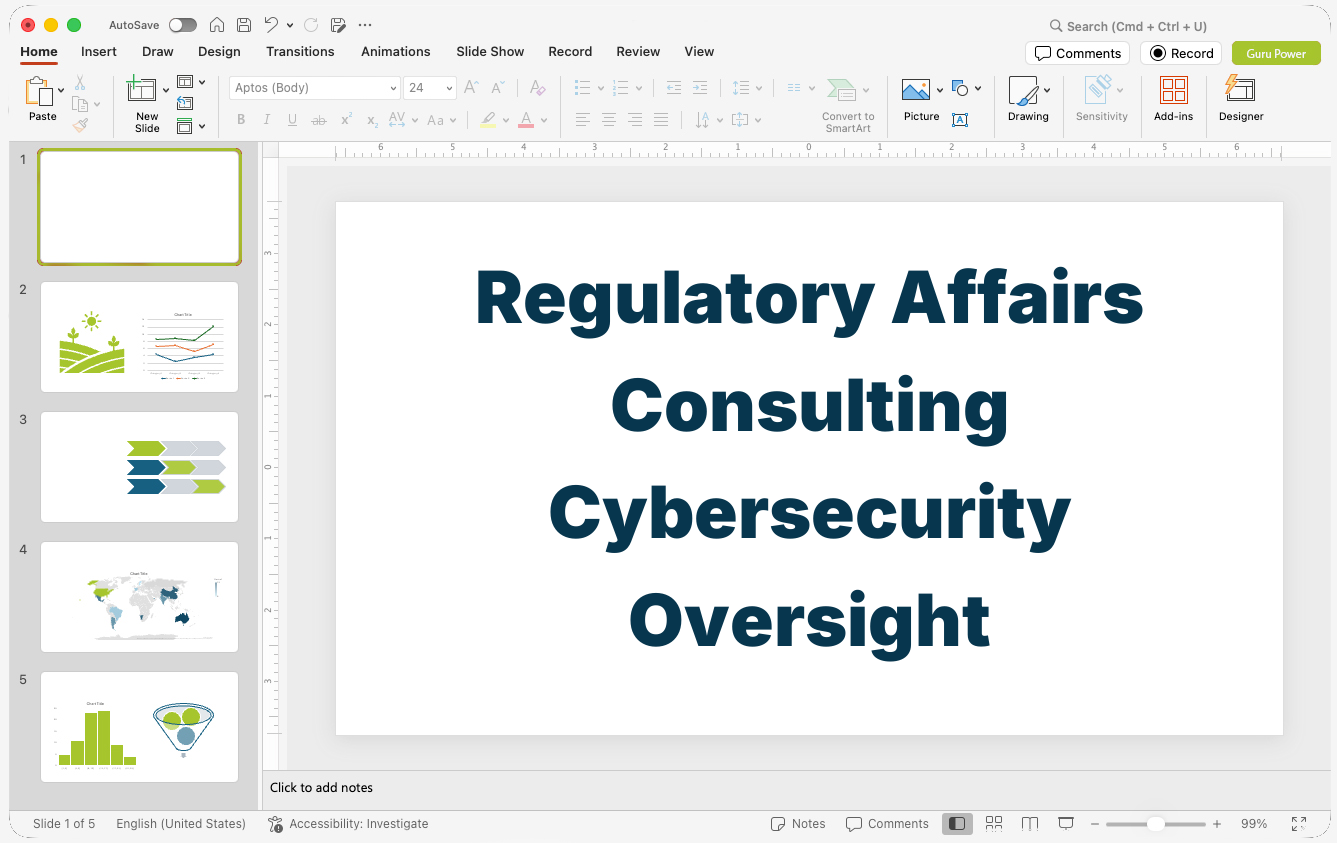 Regulatory Affairs Consulting Cybersecurity Oversight Presentation