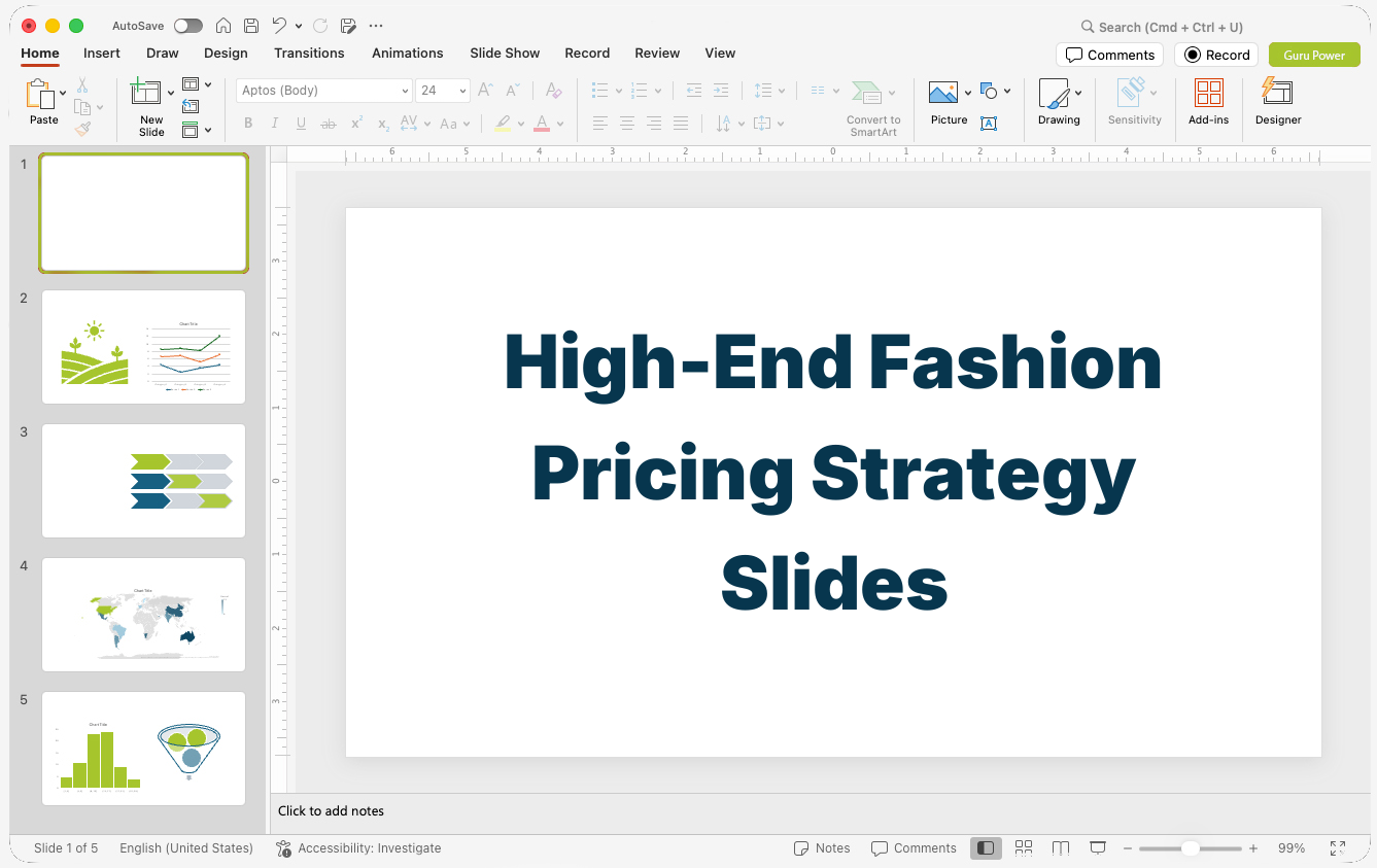 High-End Fashion Pricing Strategy Slides