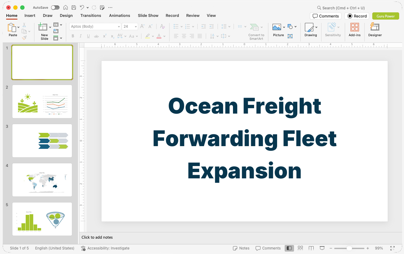 Ocean Freight Forwarding Fleet Expansion Presentation