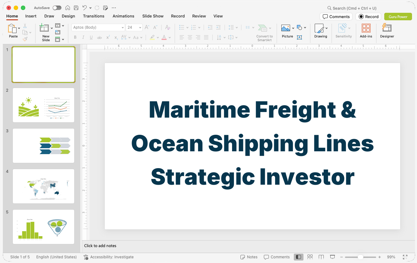 Maritime Freight & Ocean Shipping Lines Strategic Investor Deck