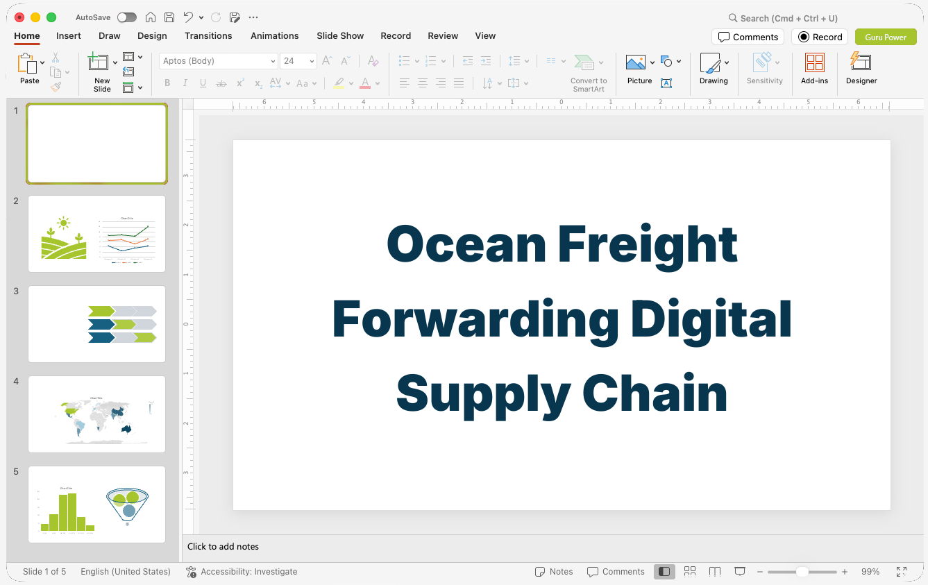 Ocean Freight Forwarding Digital Supply Chain Presentation