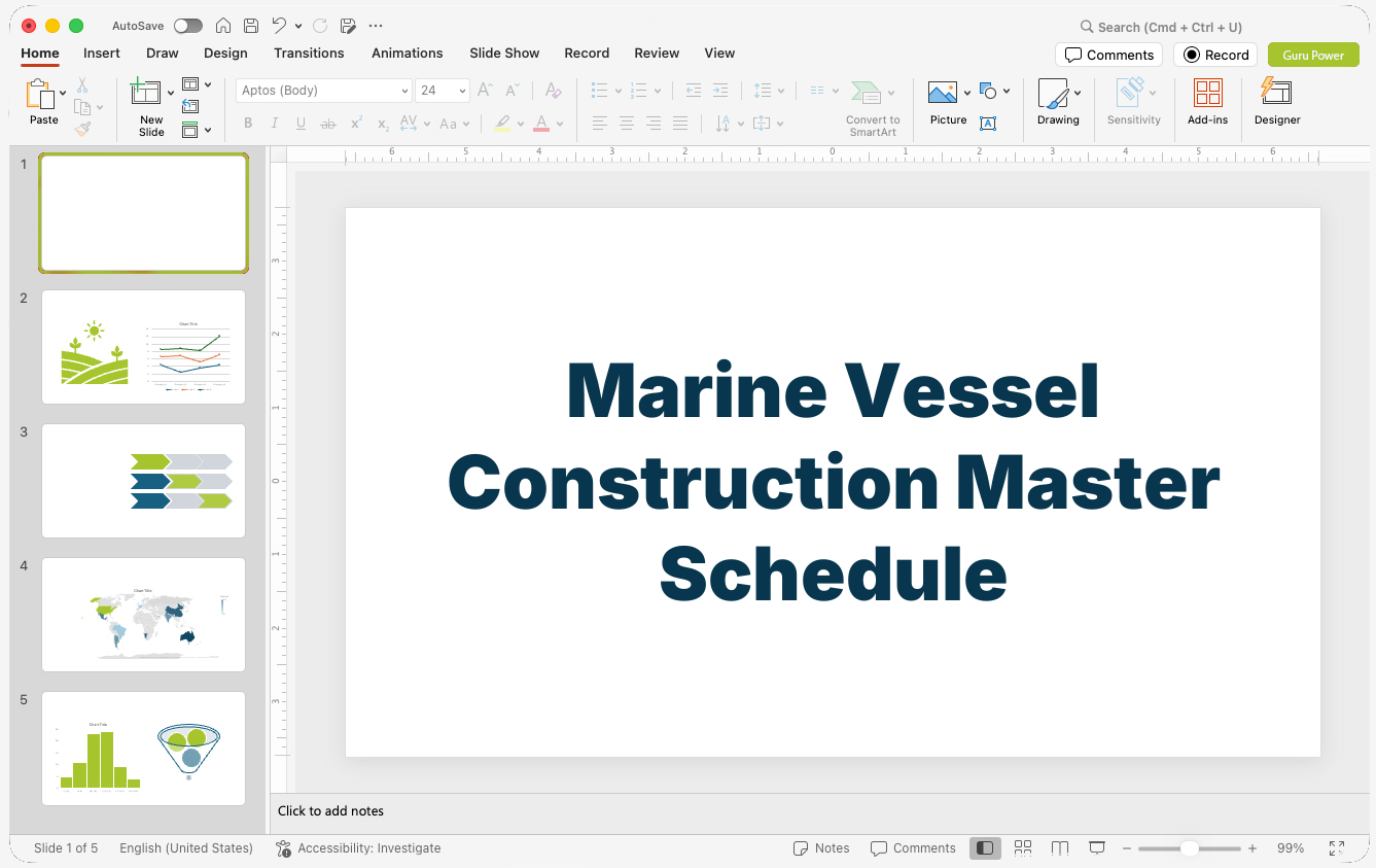 Marine Vessel Construction Master Schedule Presentation