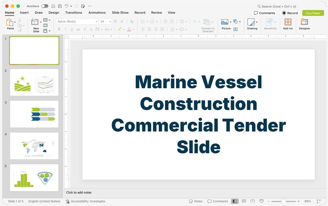 Marine Vessel Construction Commercial Tender Slide-Deck