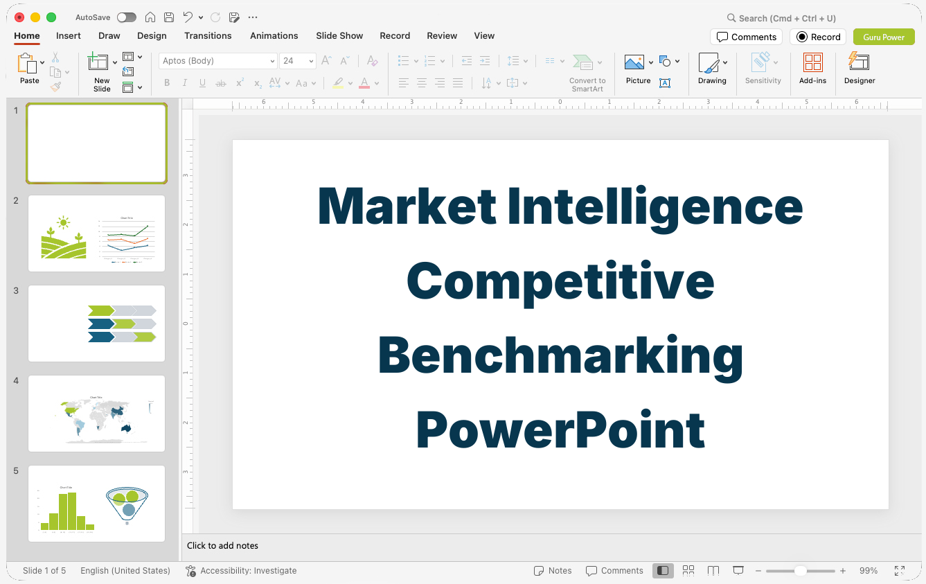Market Intelligence Competitive Benchmarking PowerPoint