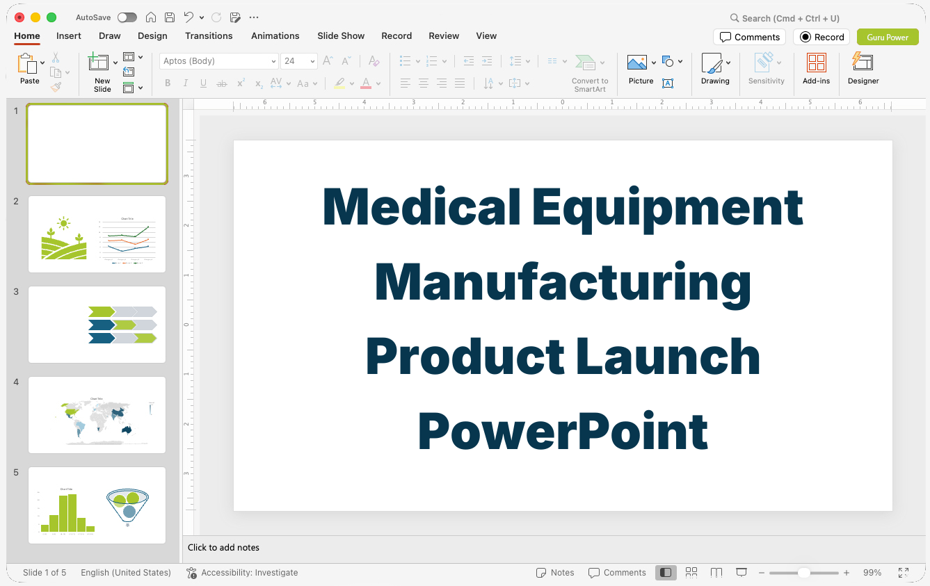 Medical Equipment Manufacturing Product Launch PowerPoint