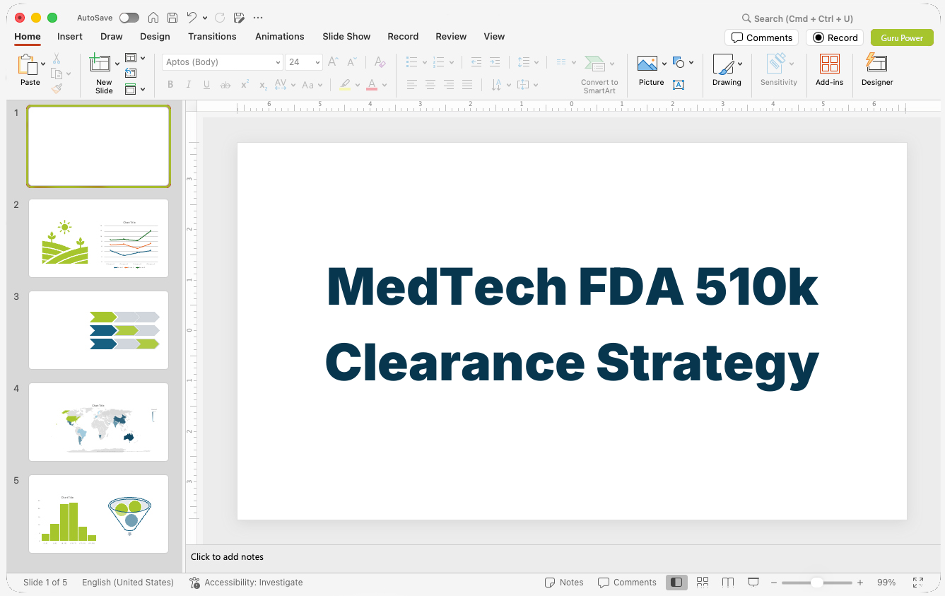 MedTech FDA 510k Clearance Strategy Deck