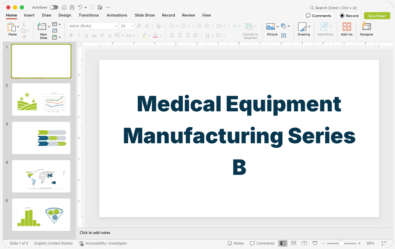 Medical Equipment Manufacturing Series B Pitch-Deck Presentation