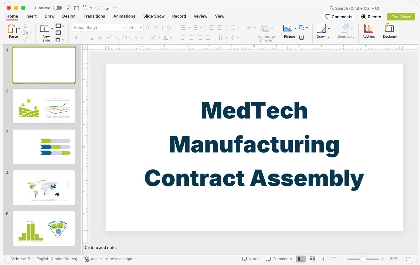 MedTech Manufacturing Contract Assembly Pitch Deck