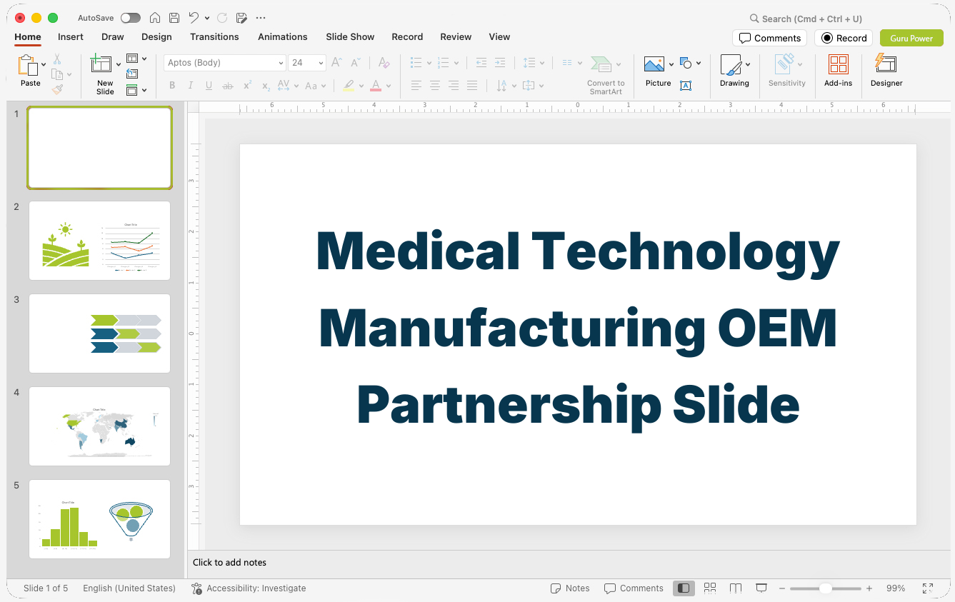 Medical Technology Manufacturing OEM Partnership Slide-Deck