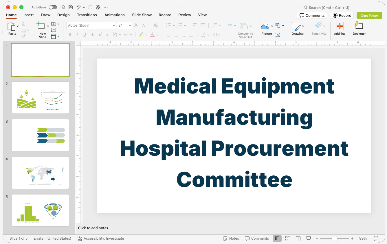 Medical Equipment Manufacturing Hospital Procurement Committee Presentation