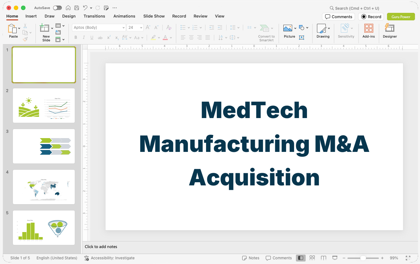 MedTech Manufacturing M&A Acquisition Pitch-Deck