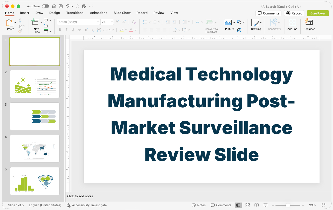 Medical Technology Manufacturing Post-Market Surveillance Review Slide-Deck