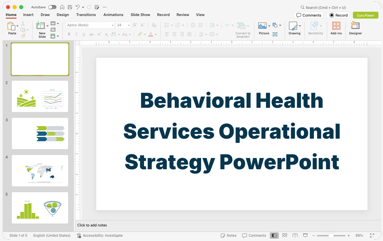 Behavioral Health Services Operational Strategy PowerPoint