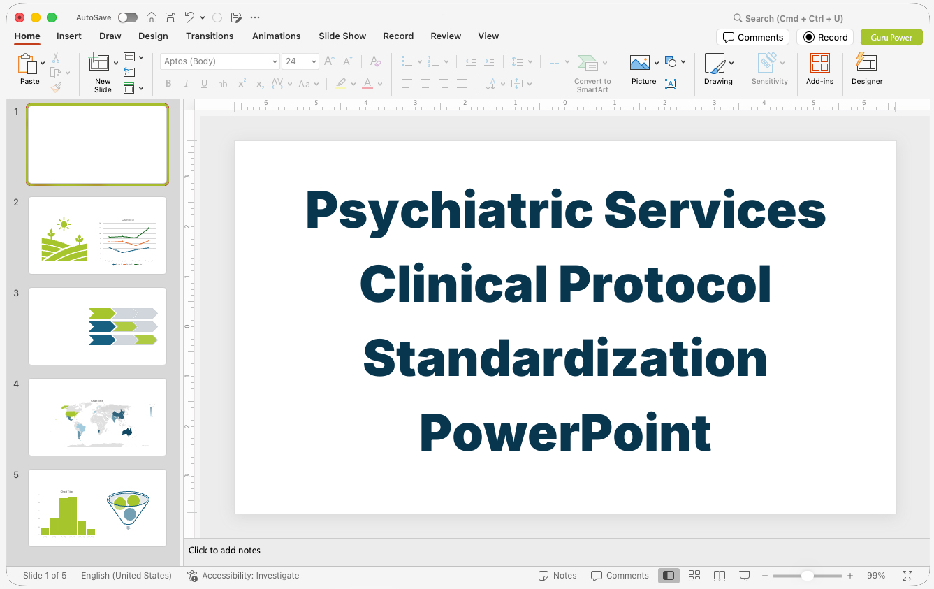 Psychiatric Services Clinical Protocol Standardization PowerPoint