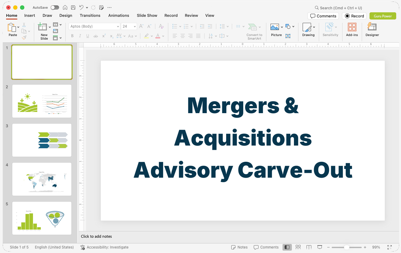 Mergers & Acquisitions Advisory Carve-Out Presentation