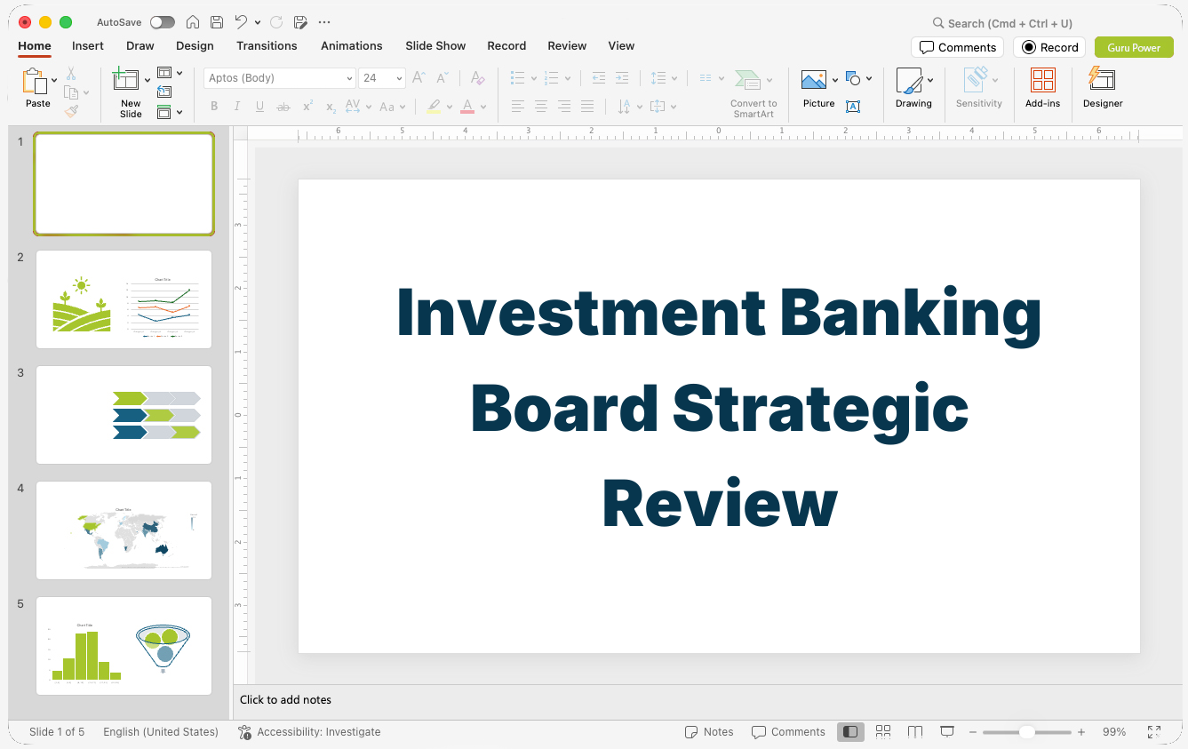Investment Banking Board Strategic Review Presentation
