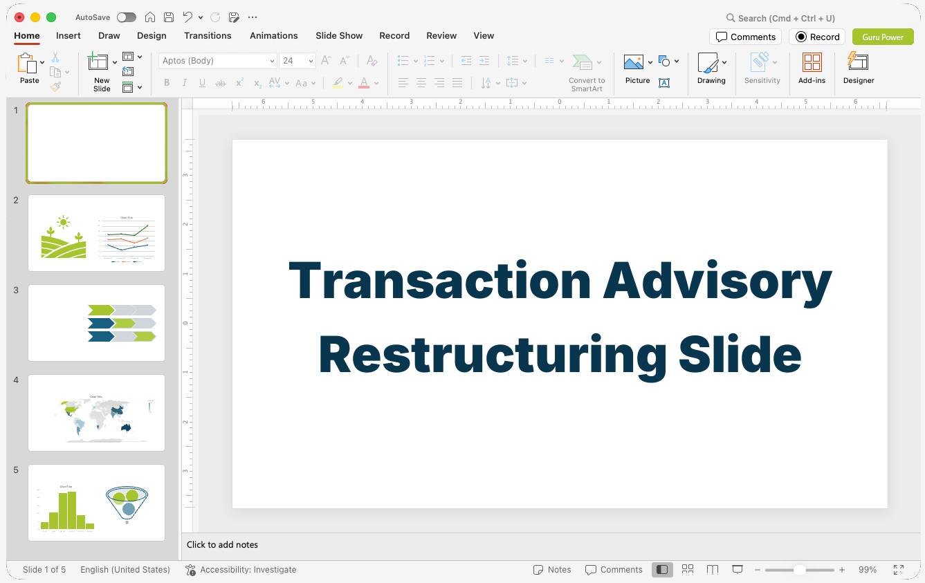 Transaction Advisory Restructuring Proposal Slide-Deck