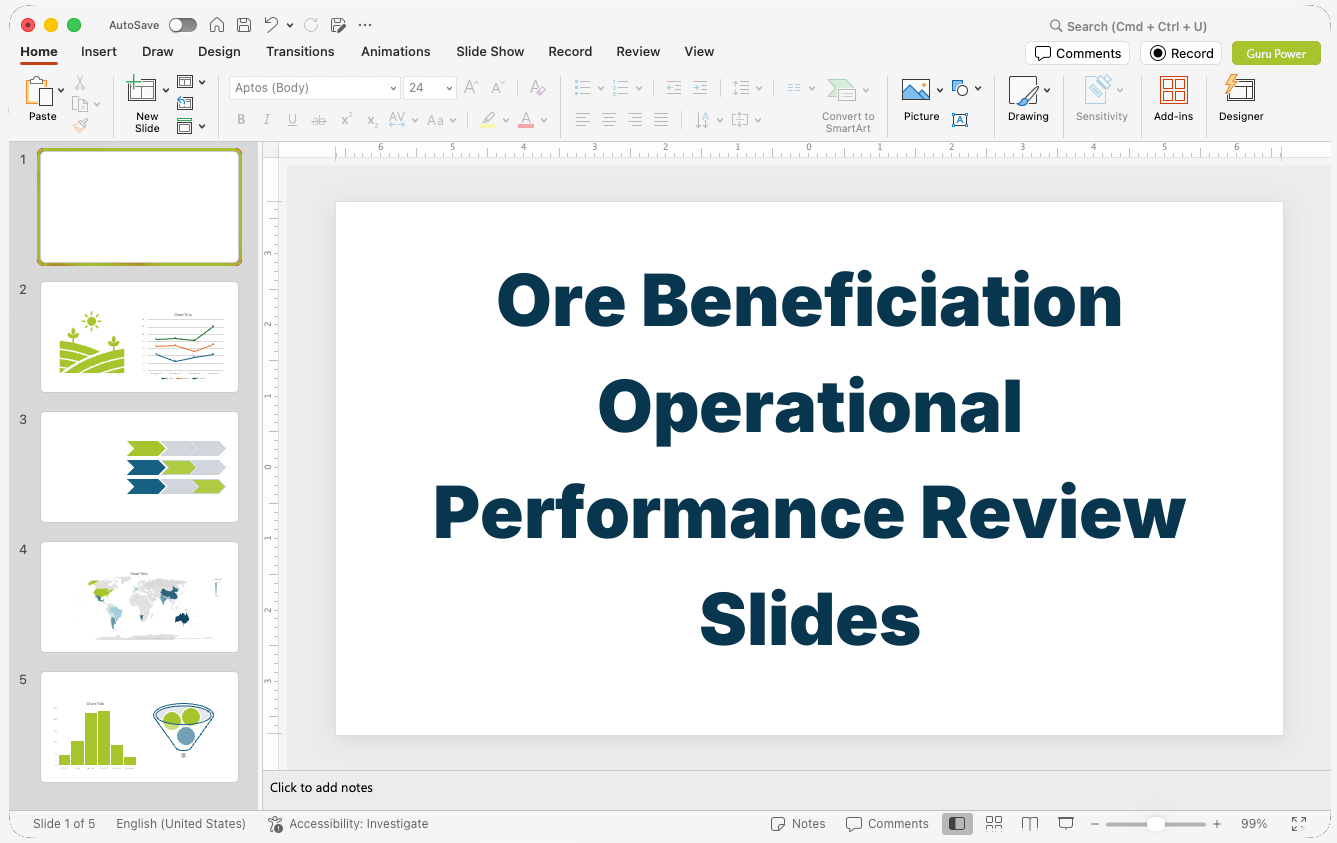 Ore Beneficiation Operational Performance Review Slides